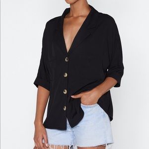 Nasty gal relaxed shirt black - US 8